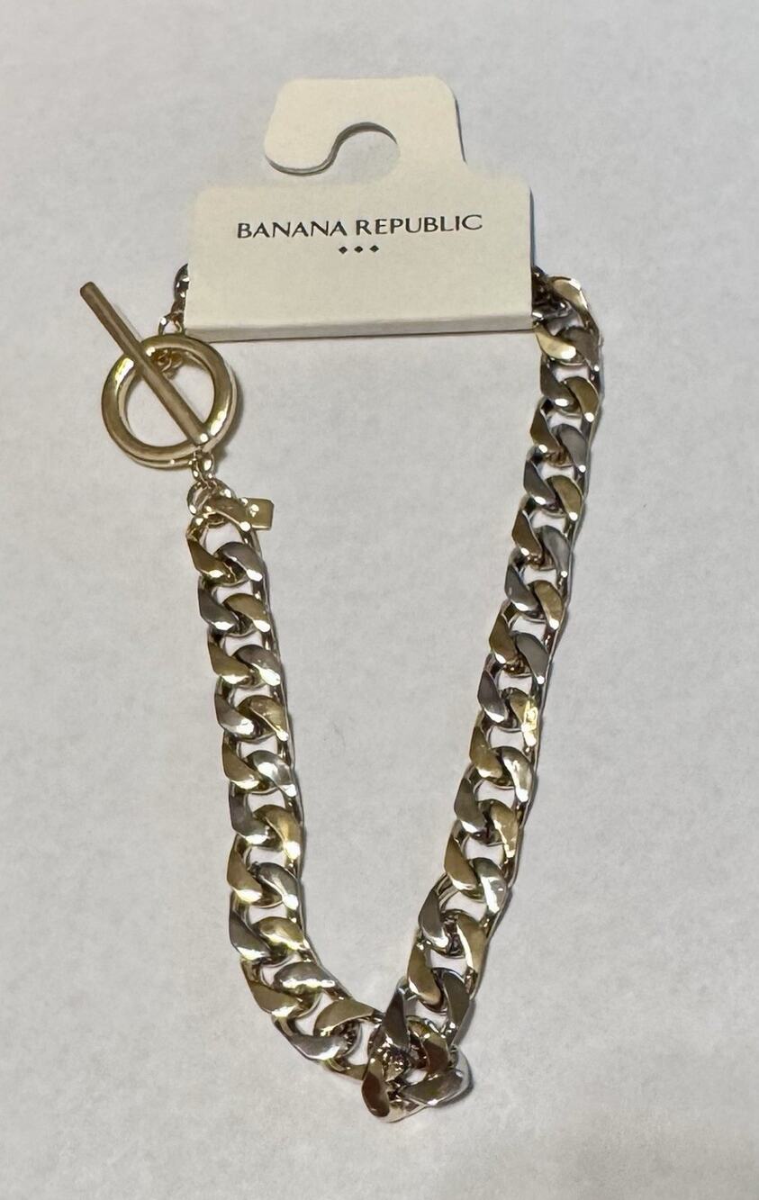 Banana Republic Mixed Metal Curb Chain Necklace NWT